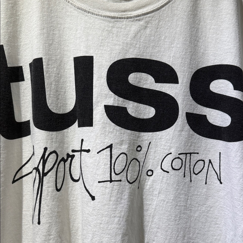 Rare Stussy Black and White front & back stussy sport Graphic Tee - Picture 3 of 6